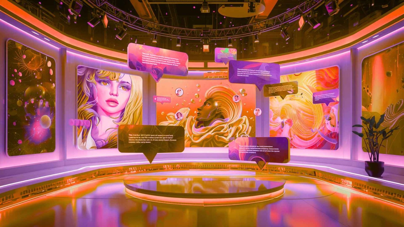 Creative workspace displaying Generative AI and GenAI Tools, showcasing AI Art generation similar to ChatGPT and Midjourney.