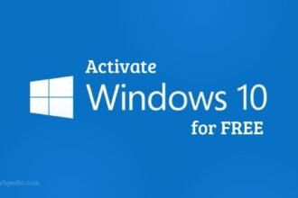 A Professional Guide Showing How To Activate Windows 10 For Free With The Witechpedia Logo.