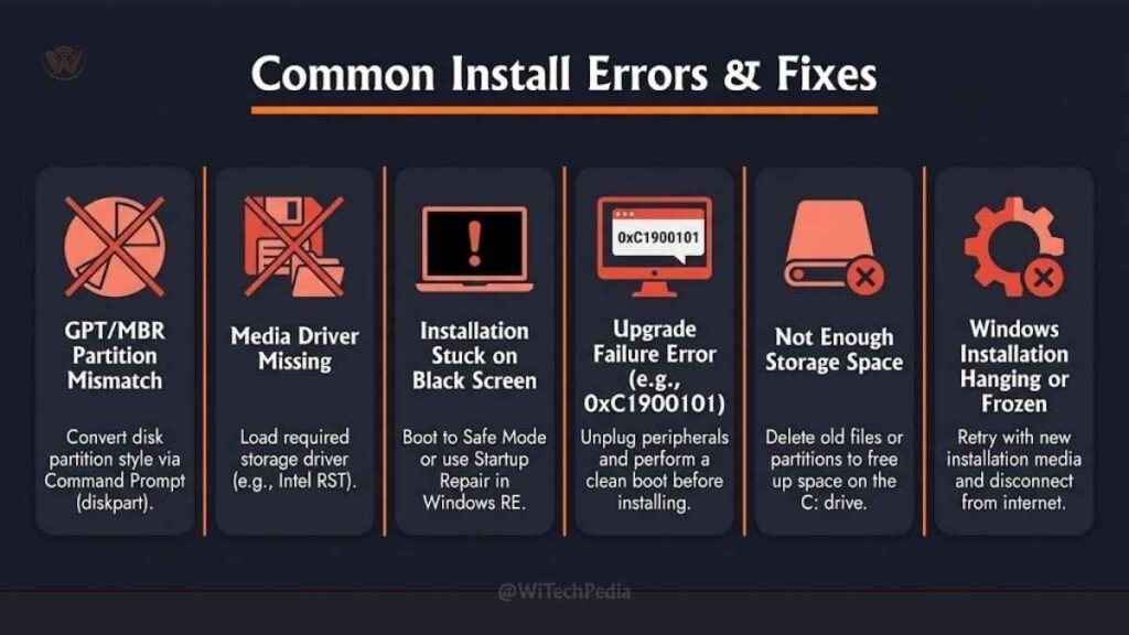How to fix Windows 10 Common Installation Errors