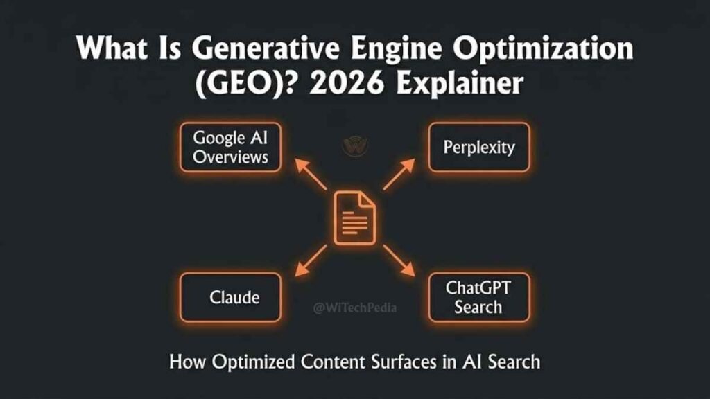Generative engine optimization GEO diagram for AI search visibility