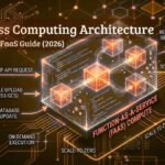 A high-level technical diagram illustrating a serverless computing architecture using a FaaS (Function as a Service) execution model.