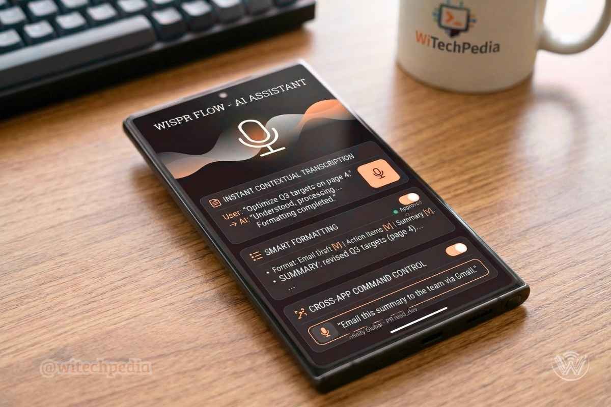 Wispr Flow Ai Voice Transcription Interface On A Smartphone, One Of The Best Android Productivity Apps In 2026.