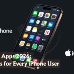 An iPhone displaying the best iOS apps of 2026 surrounded by modern tech elements.
