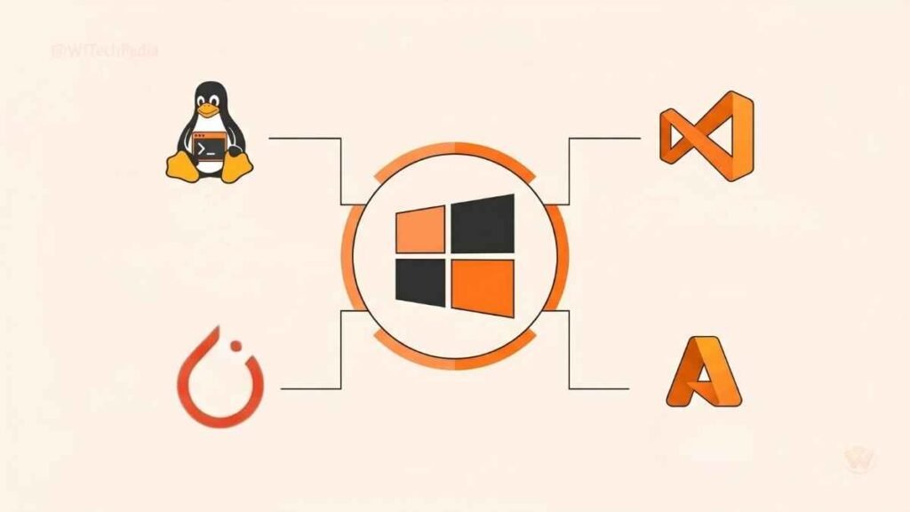 Diagram showing Windows strengths for AI dev
