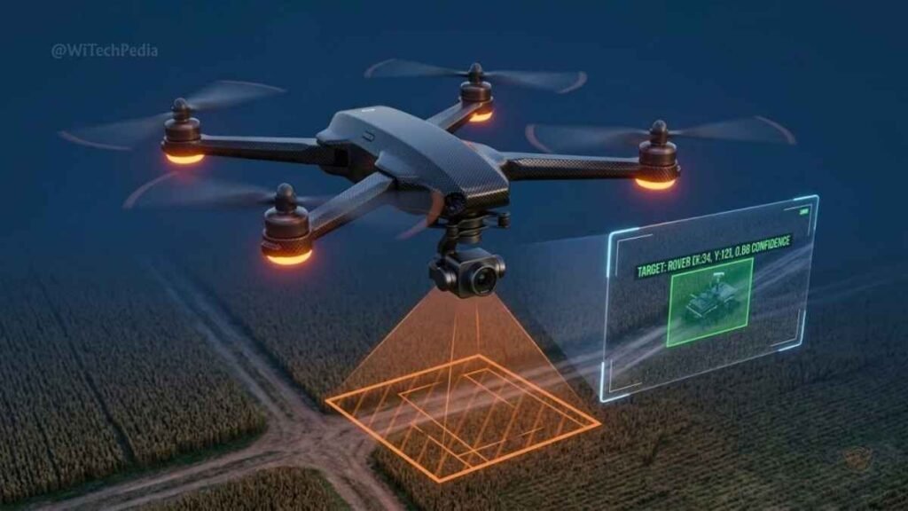 Autonomous quadcopter drone with computer vision detecting and tracking objects using Raspberry Pi and OpenCV, advanced robotics project