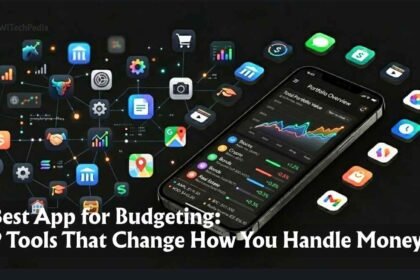 Best app for budgeting in 2026 — hero banner showing a smartphone finance dashboard.