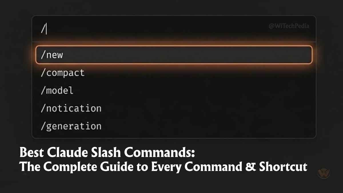 Claude slash commands interface showing the slash command palette in a dark terminal-style UI