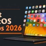 Best macOS apps 2026 collection displayed on a MacBook Pro screen with orange brand overlay