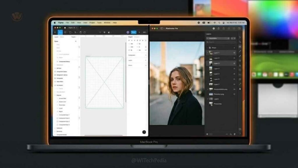 Best macOS apps for creativity and design in 2026 — Figma and Pixelmator Pro shown on MacBook display