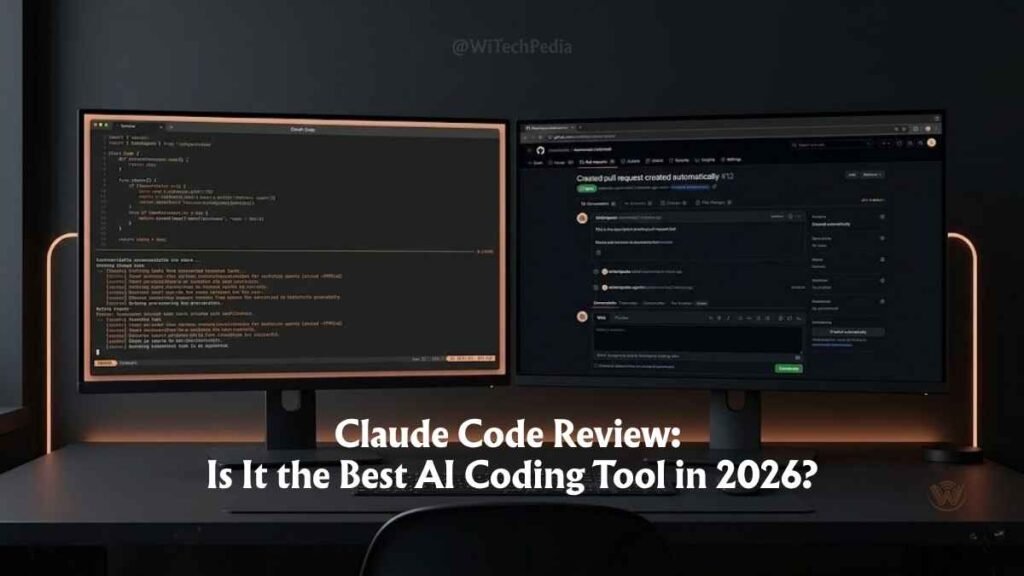 Claude Code review — Anthropic's agentic AI coding assistant running in a terminal on a dark developer workstation