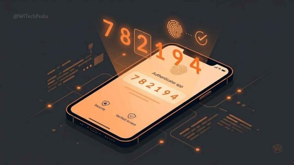 Smartphone displaying a two-factor authentication code, a vital cybersecurity tip for online safety.