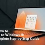 How to upgrade to Windows 11 shown on a modern laptop with the Windows 11 Start Menu open