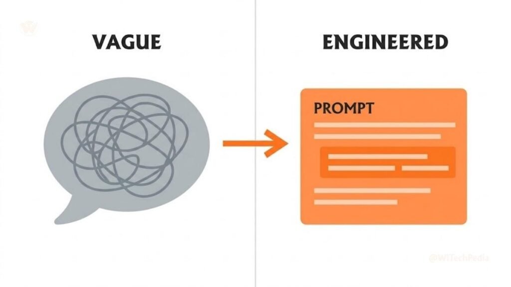 Diagram explaining what is prompt engineering and how it guides AI models